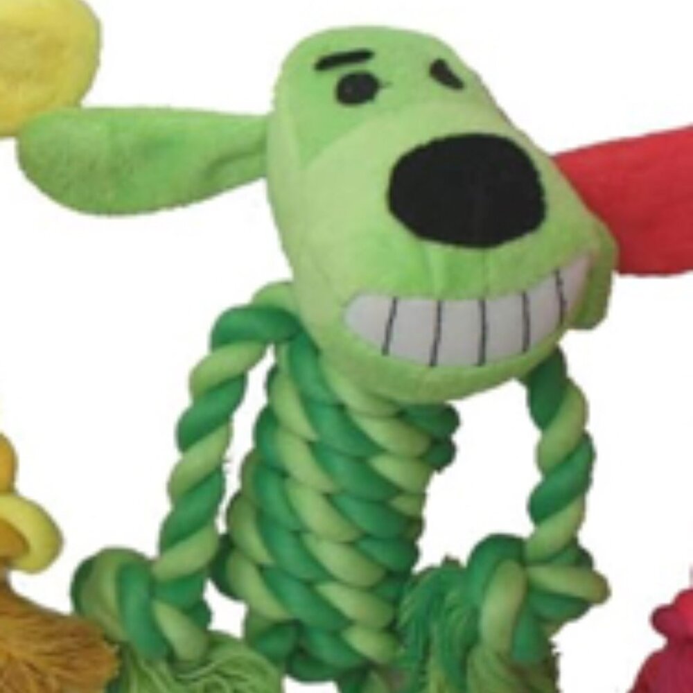 Multipet Rope Body Loofa 6' Dog Toy (Green)